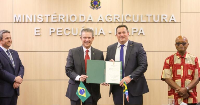 Brasil e África do Sul firmam acordo para cooperação agropecuária e defesa sanitária