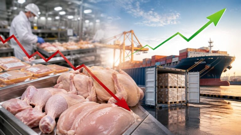 Frango inicia agosto pressionado no mercado interno, enquanto exportações avançam