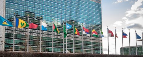 Flags at United Nations Headquarters - New York, USA