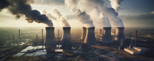 view-nuclear-power-plant-with-towers-letting-out-steam-from-process